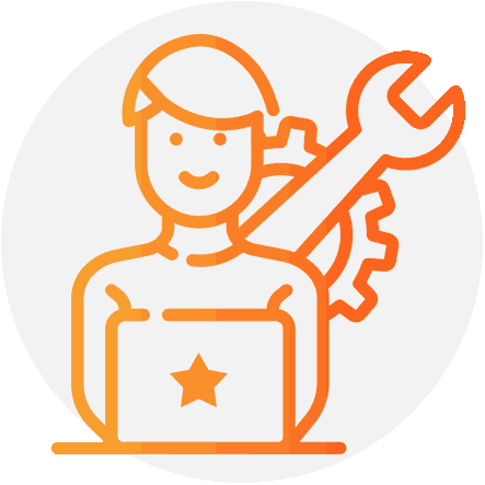 happy customer with repaired computer in Cardiff